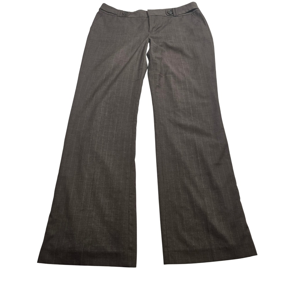 Banana Republic Martin Fit Pinstripe Wide Leg Trousers Size 8 Brown